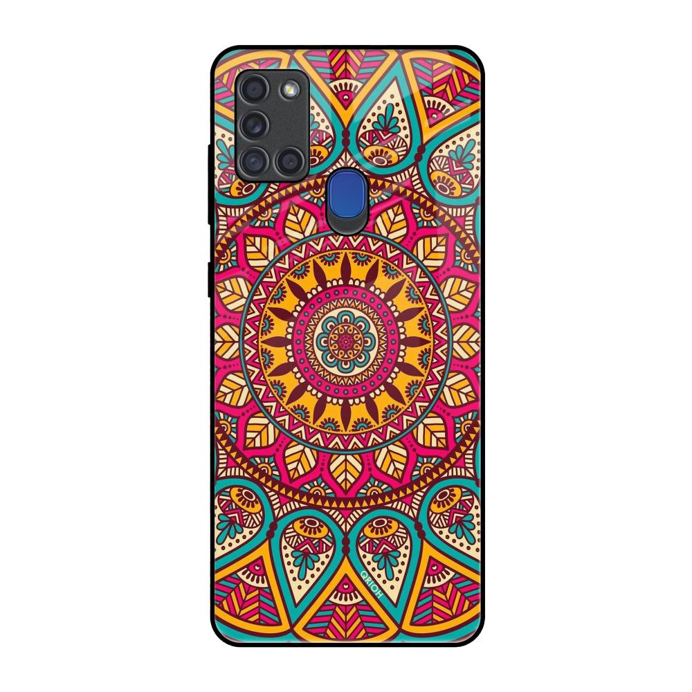 Elegant Mandala Samsung A21s Glass Back Cover Online