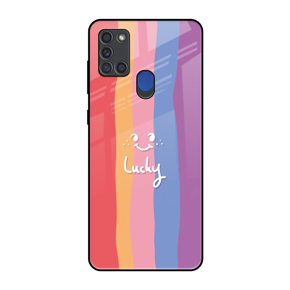 Lucky Abstract Samsung A21s Glass Back Cover Online