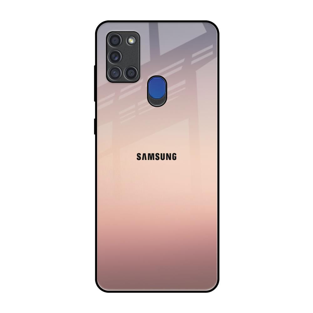 Golden Mauve Samsung A21s Glass Back Cover Online