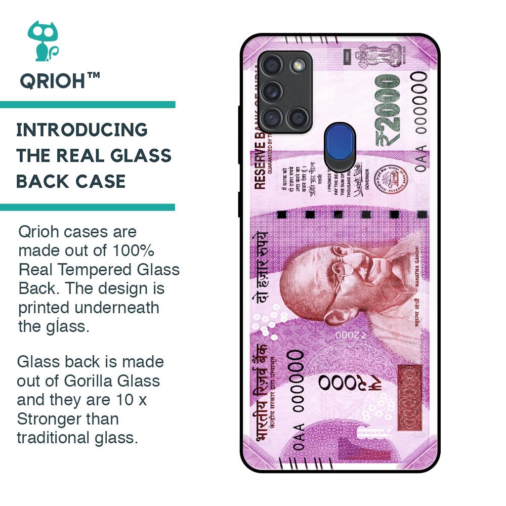 Stock Out Currency Glass Case for Samsung A21s