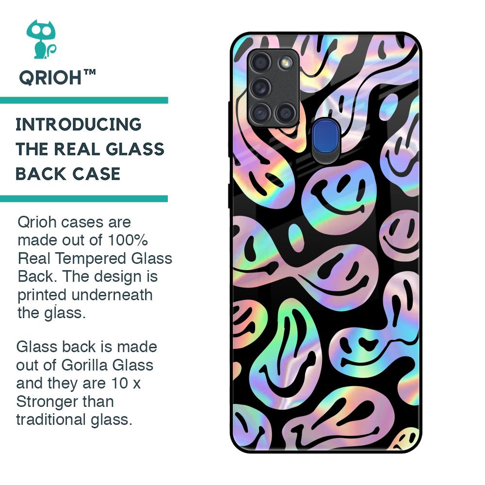 Acid Smile Glass Case for Samsung A21s