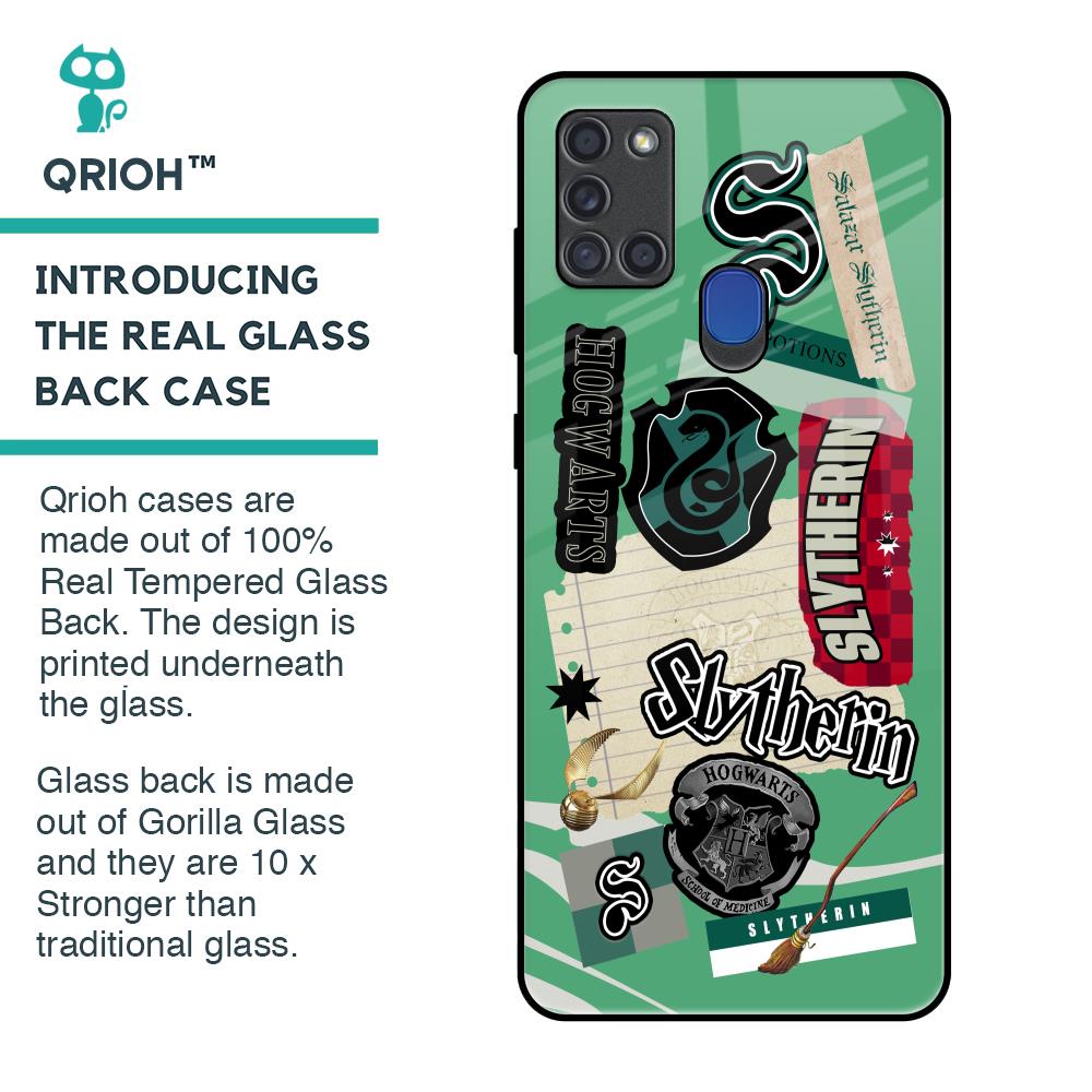 Slytherin Glass Case for Samsung A21s
