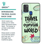Travel Stamps Glass Case for Samsung A21s