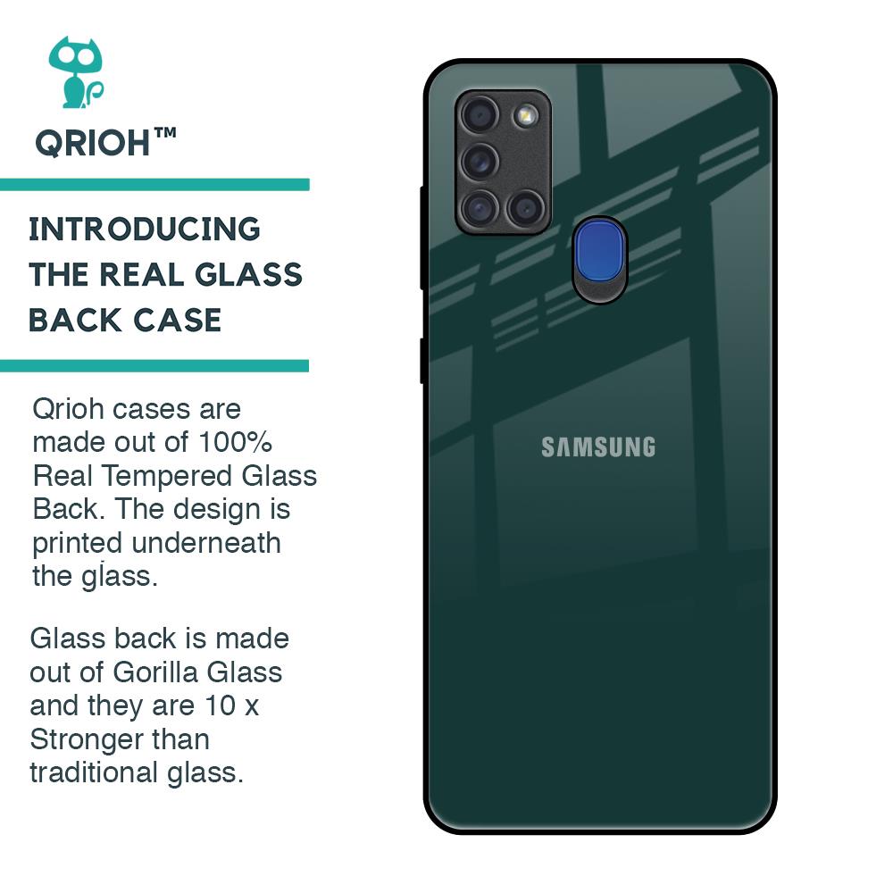 Olive Glass Case for Samsung A21s