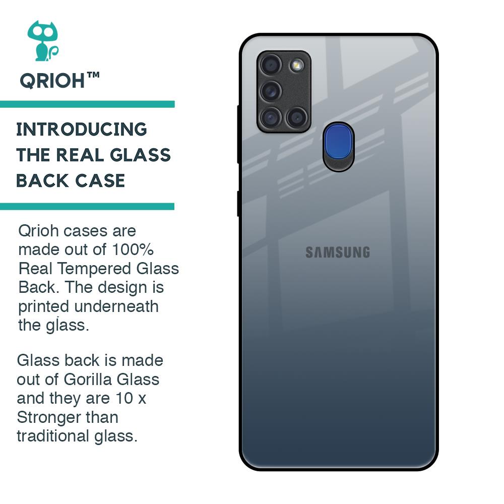 Smokey Grey Color Glass Case For Samsung A21s