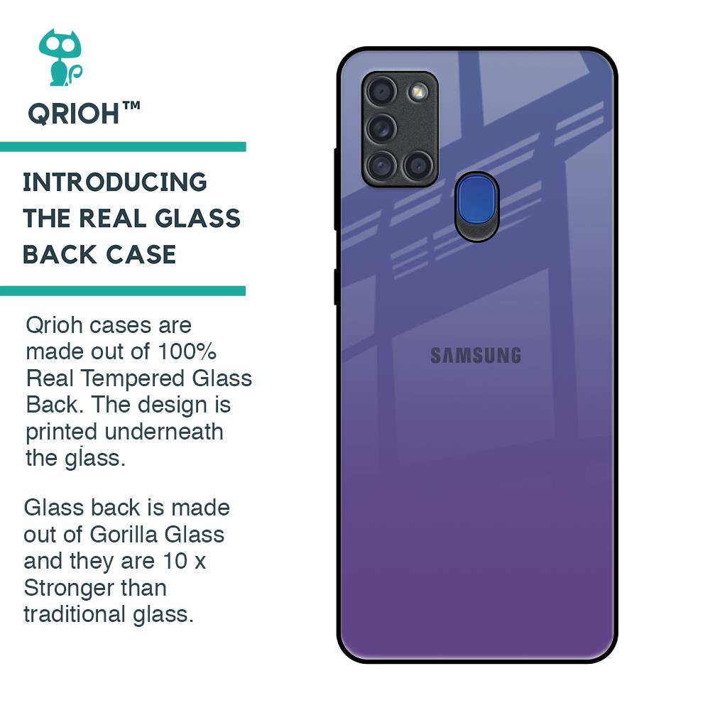 Indigo Pastel Glass Case For Samsung A21s