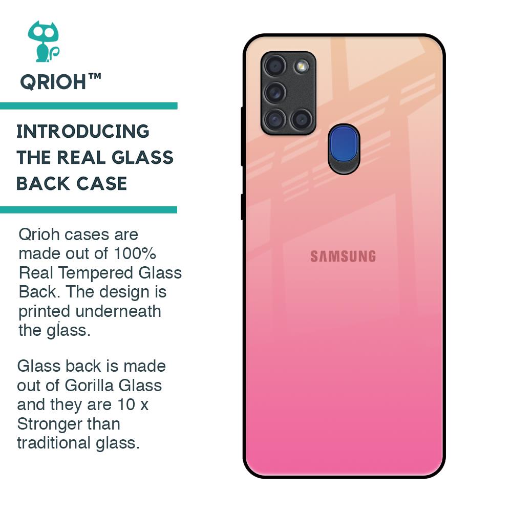 Pastel Pink Gradient Glass Case For Samsung A21s