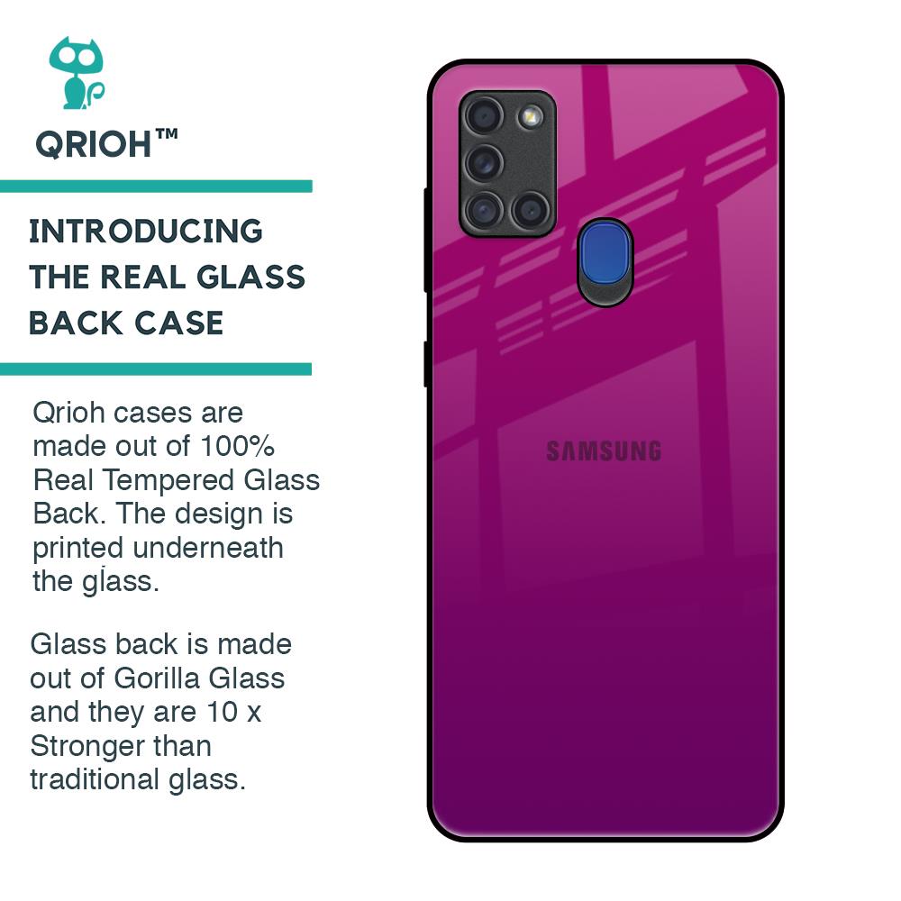 Magenta Gradient Glass Case For Samsung A21s