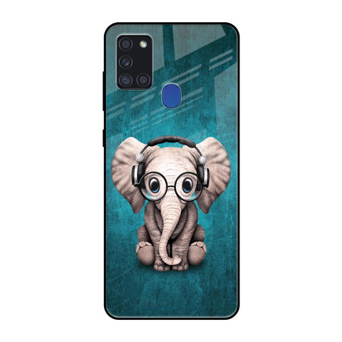 Adorable Baby Elephant Samsung Galaxy A21s Glass Cases & Covers Online