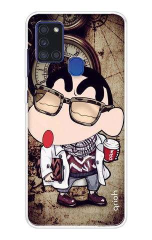 Nerdy Shinchan Samsung A21s Back Cover