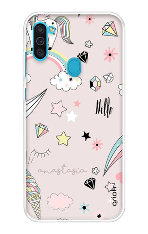 Unicorn Doodle Samsung Galaxy M11 Back Cover