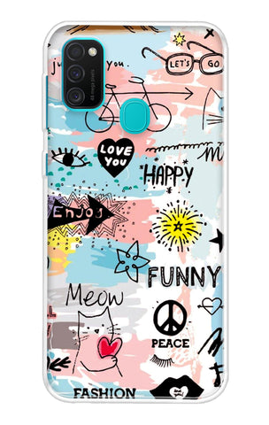 Happy Doodle Samsung Galaxy M21 Back Cover
