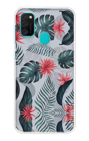 Retro Floral Leaf Samsung Galaxy M21 Back Cover