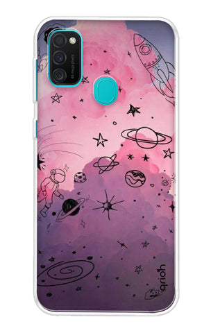 Space Doodles Art Samsung Galaxy M21 Back Cover