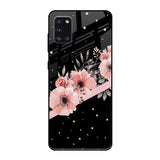 Floral Black Band Samsung Galaxy A31 Glass Back Cover Online