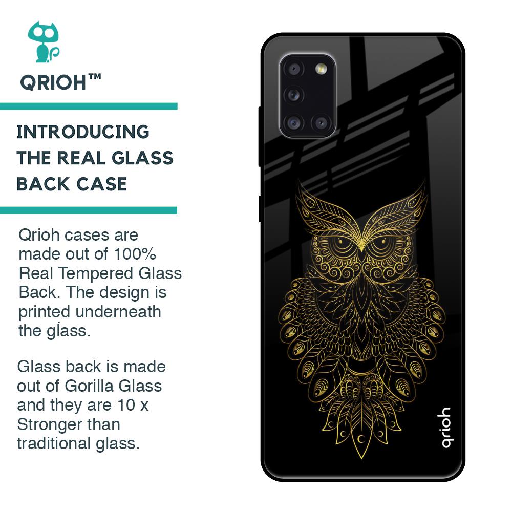 Golden Owl Glass Case for Samsung Galaxy A31