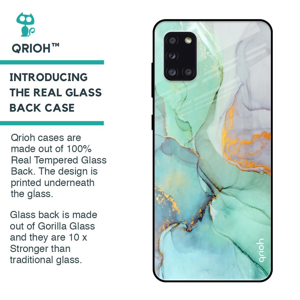 Green Marble Glass case for Samsung Galaxy A31