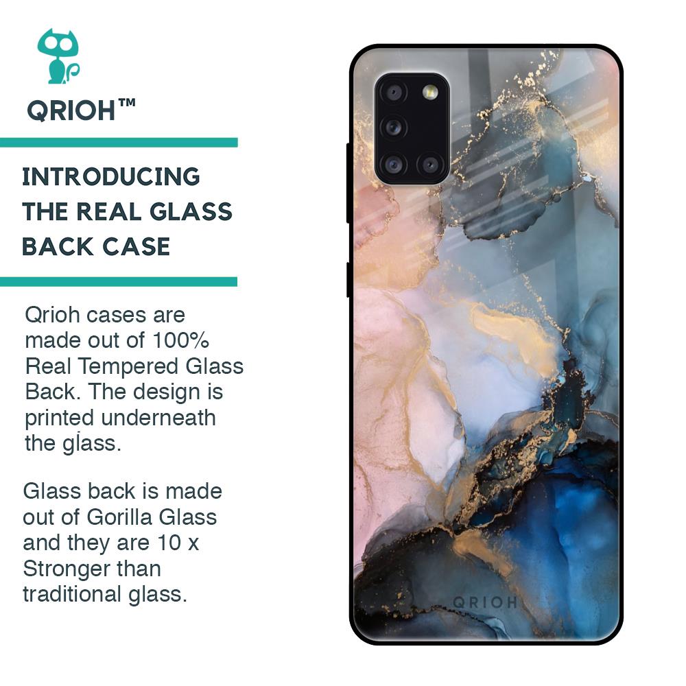 Marble Ink Abstract Glass Case for Samsung Galaxy A31