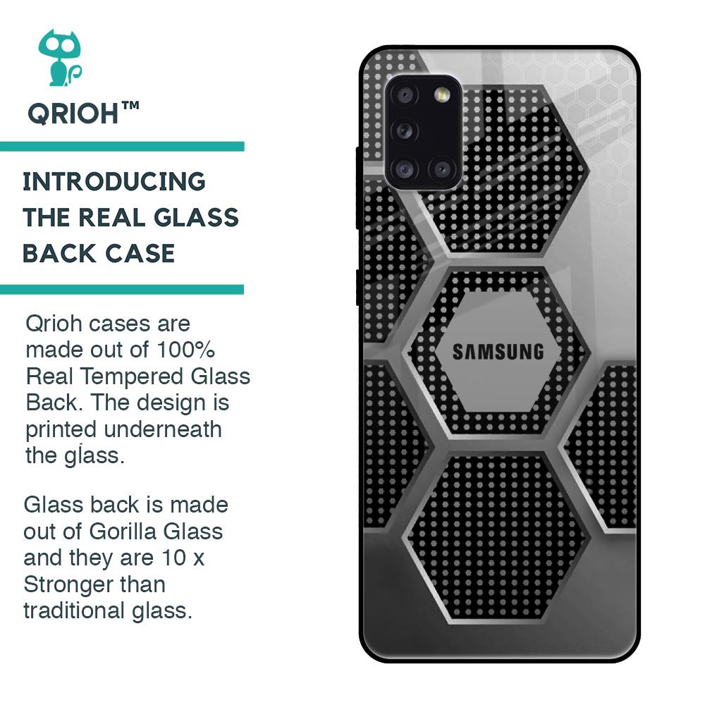 Hexagon Style Glass Case For Samsung Galaxy A31