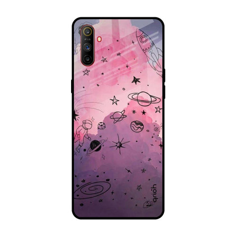 Space Doodles Realme C3 Glass Back Cover Online