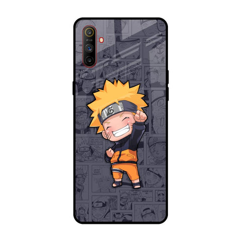 Orange Chubby Realme C3 Glass Back Cover Online