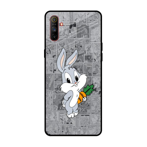 Cute Baby Bunny Realme C3 Glass Back Cover Online