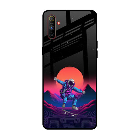 Retro Astronaut Realme C3 Glass Back Cover Online