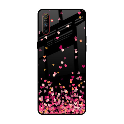 Heart Rain Fall Realme C3 Glass Back Cover Online