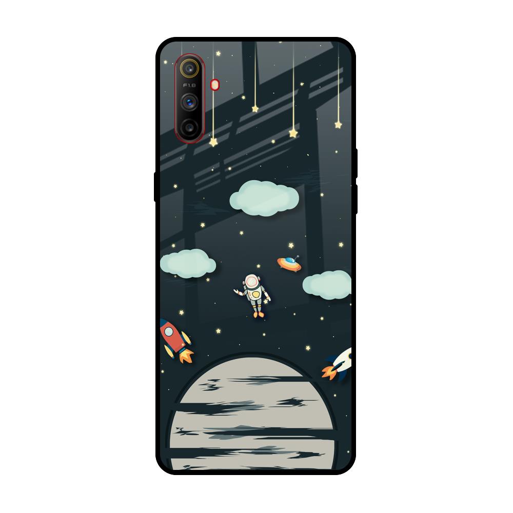 Astronaut Dream Realme C3 Glass Back Cover Online