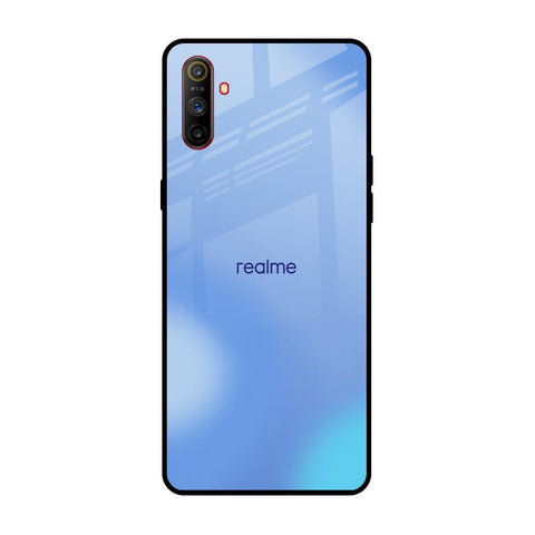Vibrant Blue Texture Realme C3 Glass Back Cover Online