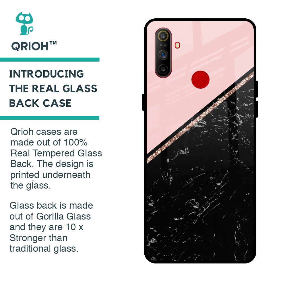 Marble Texture Pink Glass Case For Realme C3
