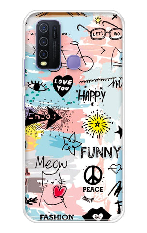 Happy Doodle Vivo Y50 Back Cover