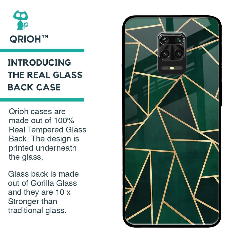 Abstract Green Glass Case For Poco M2 Pro