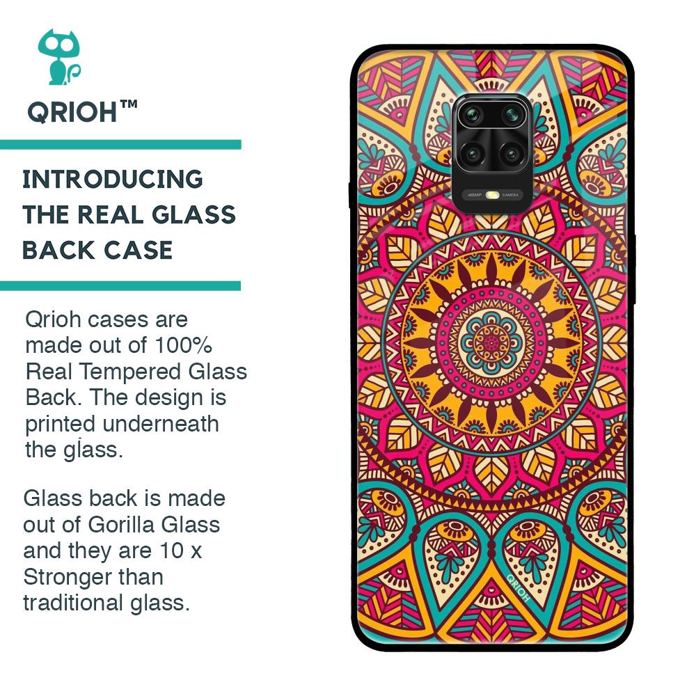 Elegant Mandala Glass Case for Poco M2 Pro