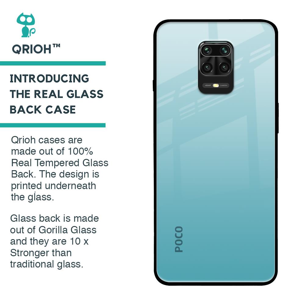 Arctic Blue Glass Case For Poco M2 Pro