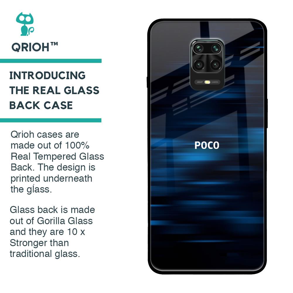 Blue Rough Abstract Glass Case for Poco M2 Pro