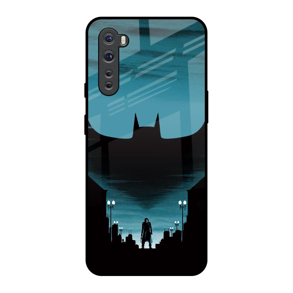 Cyan Bat OnePlus Nord Glass Back Cover Online