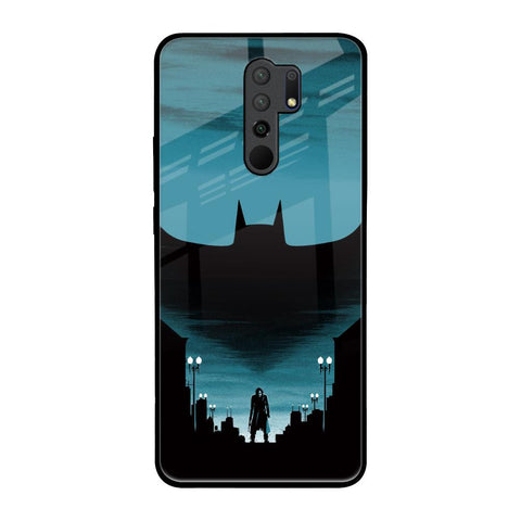 Cyan Bat Redmi 9 prime Glass Back Cover Online