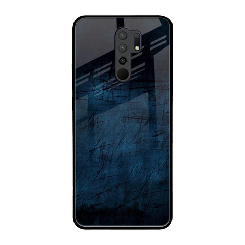 Dark Blue Grunge Redmi 9 prime Glass Back Cover Online