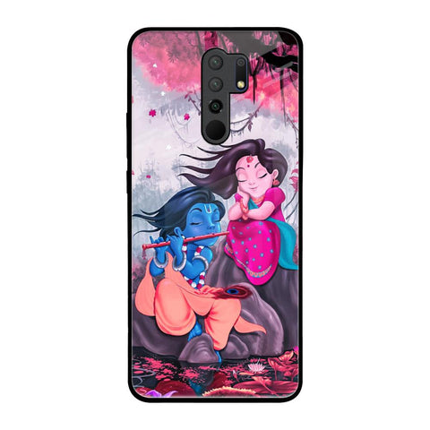 Radha Krishna Art Redmi 9 prime Glass Back Cover Online