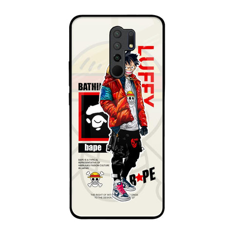 Bape Luffy Redmi 9 prime Glass Back Cover Online