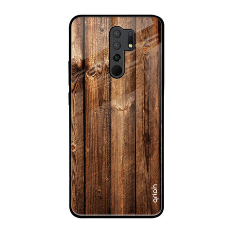 Timber Printed Redmi 9 prime Glass Back Cover Online