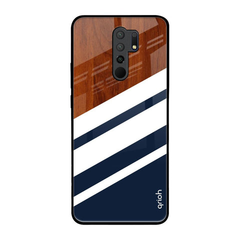 Bold Stripes Redmi 9 prime Glass Back Cover Online