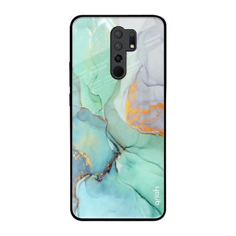 Green Marble Redmi 9 prime Glass Back Cover Online