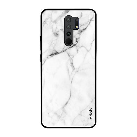 Modern White Marble Redmi 9 prime Glass Back Cover Online