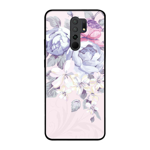 Elegant Floral Redmi 9 prime Glass Back Cover Online