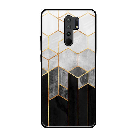 Tricolor Pattern Redmi 9 prime Glass Back Cover Online