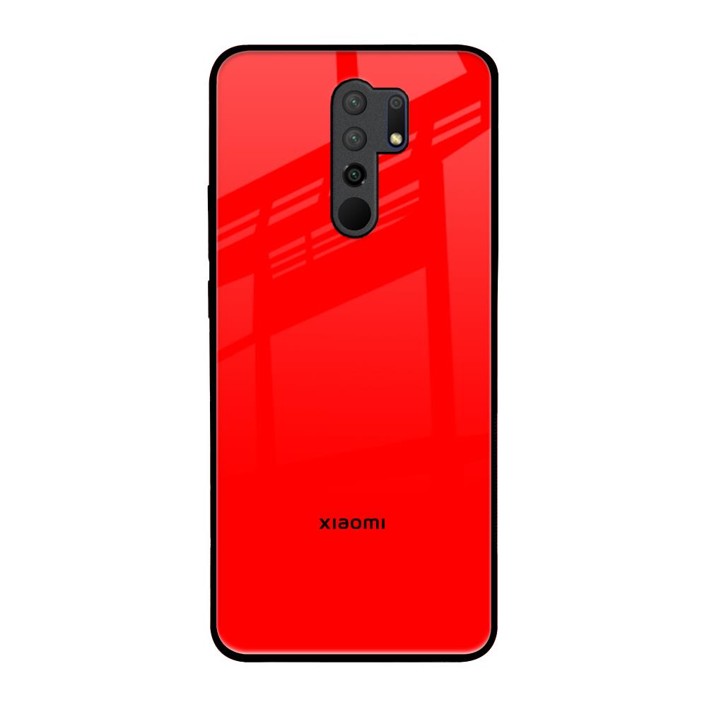 Blood Red Redmi 9 prime Glass Back Cover Online