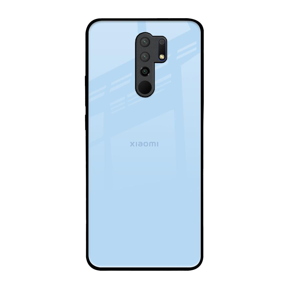 Pastel Sky Blue Redmi 9 prime Glass Back Cover Online