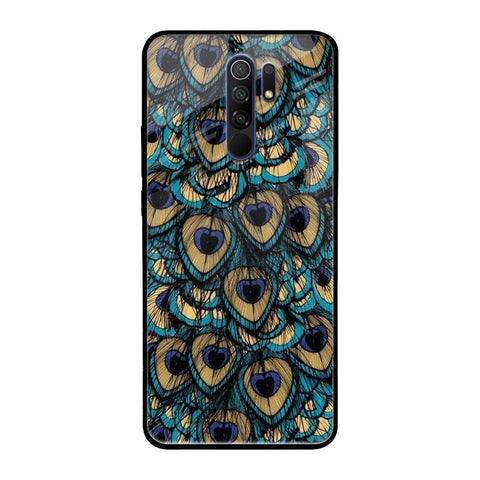 Peacock Feathers Redmi 9 Prime Glass Cases & Covers Online